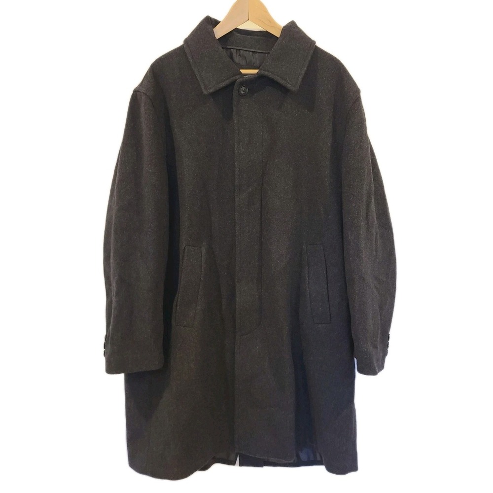LL Bean Wool Cashmere Blend Overcoat‎ Full Length Large Charcoal Grey